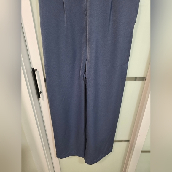 Asos Open Back Embellished Elegant Blue Jumpsuit - Picture 9 of 16